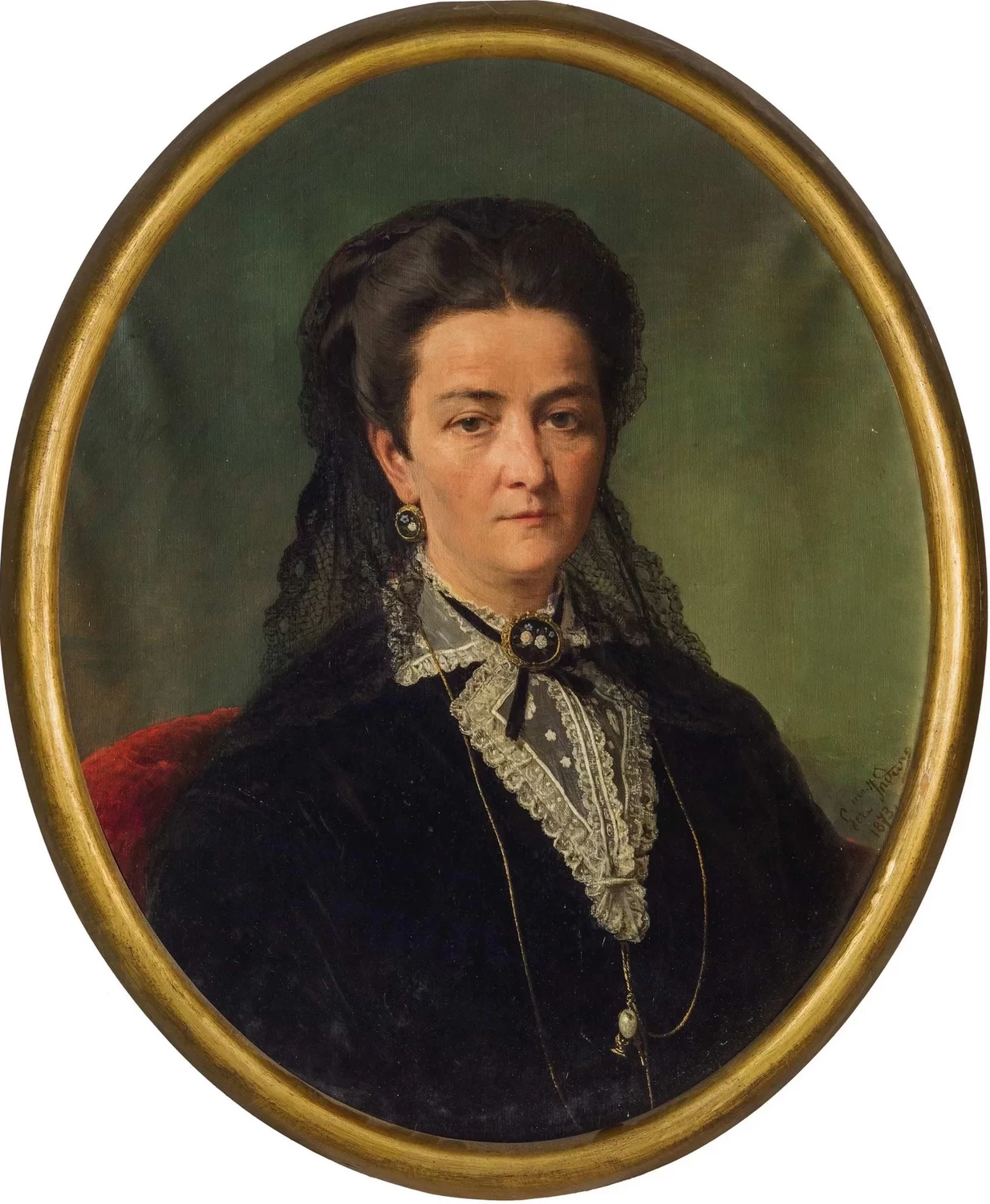 Ritratto di donna con velo di pizzo